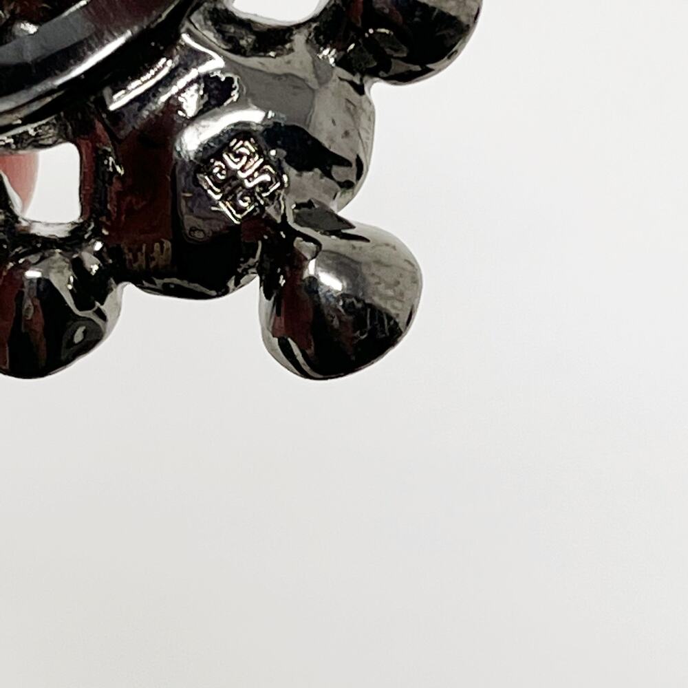 Boutique Gemstone Cocktail Ring Size 6.75 Dark Silver Tone Costume Statement - Picture 3 of 6